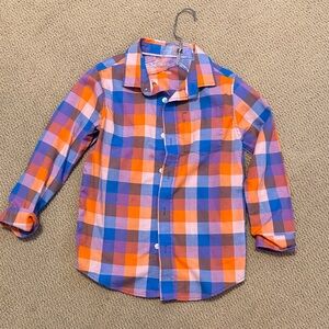 Cat & Jack Boy’sVibrant Plaid Button Down Shirt - size small 6/7